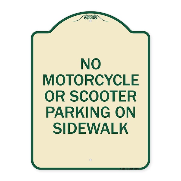 Signmission No Motorcycle or Scooter Parking on Sidewalk Heavy-Gauge Aluminum Sign, 24" x 18", TG-1824-23840 A-DES-TG-1824-23840 - main